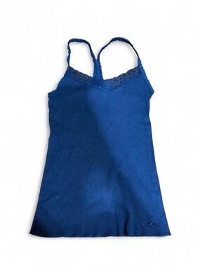 Hollister Navy Blue Lace Trim Cami - S
